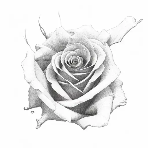 Rose and Sundrop flower on fire` tattoo design idea