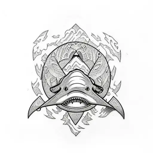 hammer shark tattoo design idea