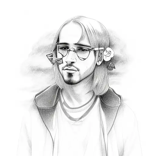 praying Lil Peep tattoo design idea