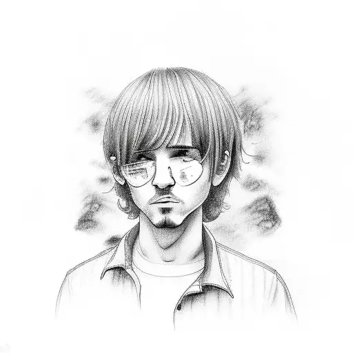 praying Lil Peep tattoo design idea