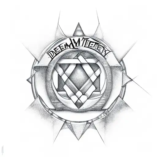 dream Theater majesty logo made of stone tattoo design idea