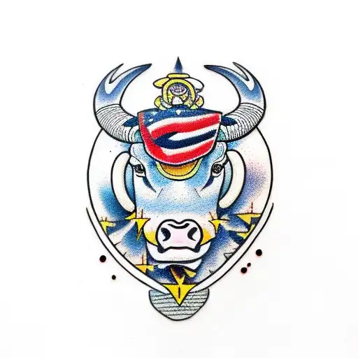 Taurus the bull tattoo design idea