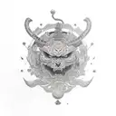 Samurai through infinity symbol tattoo design idea