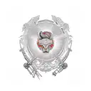 Samurai through infinity symbol tattoo design idea