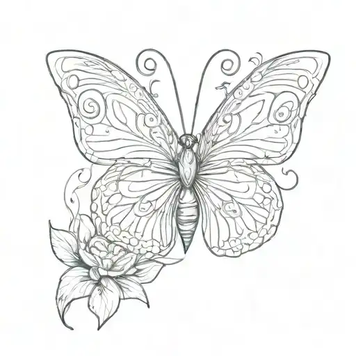 A butterfly made up of 111 angel numbers tattoo design idea
