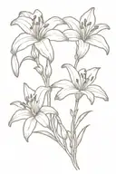 azalea, lavender, lily flowers outline with stem saying it is well  tattoo design idea