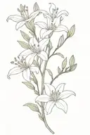 azalea, lavender, lily flowers outline with stem saying it is well  tattoo design idea