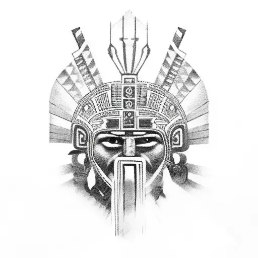 Aztec  warrior tattoo design idea