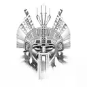 Aztec  warrior tattoo design idea