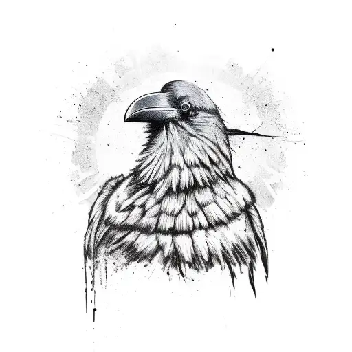 butcher raven tattoo design idea