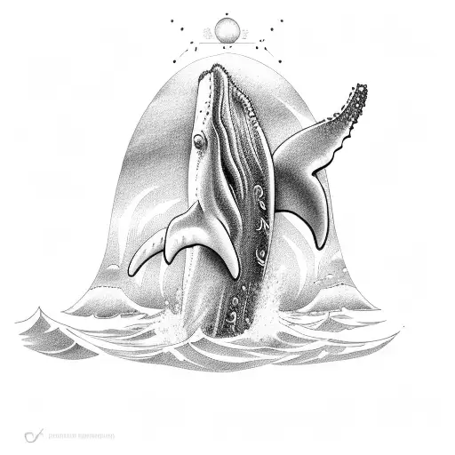 whale tail coming out of the water  tattoo design idea