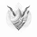 whale tail coming out of the water  tattoo design idea