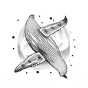 whale tail coming out of the water  tattoo design idea