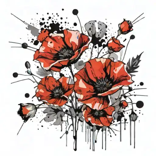 poppies tattoo design idea