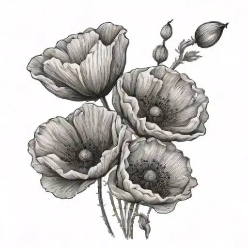 poppies tattoo design idea