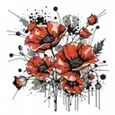 poppies tattoo design idea