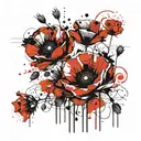 poppies tattoo design idea