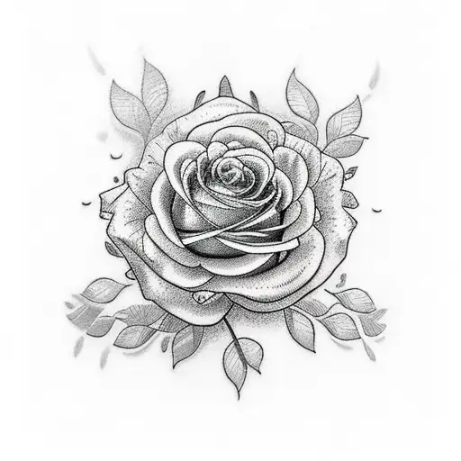 luna, rosas, bosques  tattoo design idea