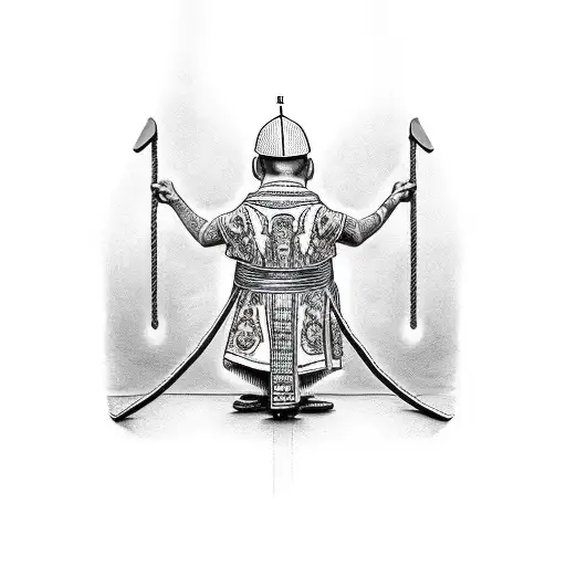  a hangman killing a pope tattoo design idea