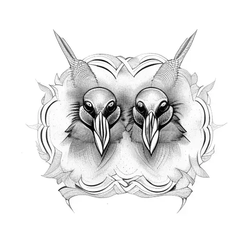 two headed Crow tattoo design idea
