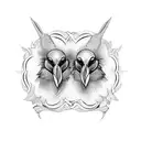 two headed Crow tattoo design idea