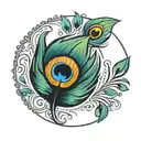 Peacock feather circular pattern tattoo design idea