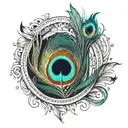 Peacock feather circular pattern tattoo design idea