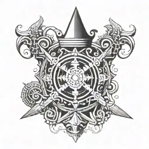 shriners emblem merged tattoo design idea