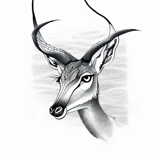 gazelle tattoo design idea