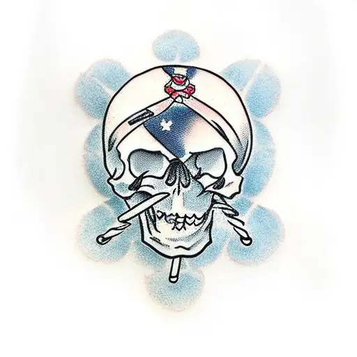 skull and crossbones tattoo design idea