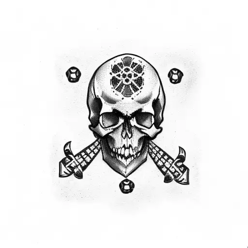 skull and crossbones tattoo design idea