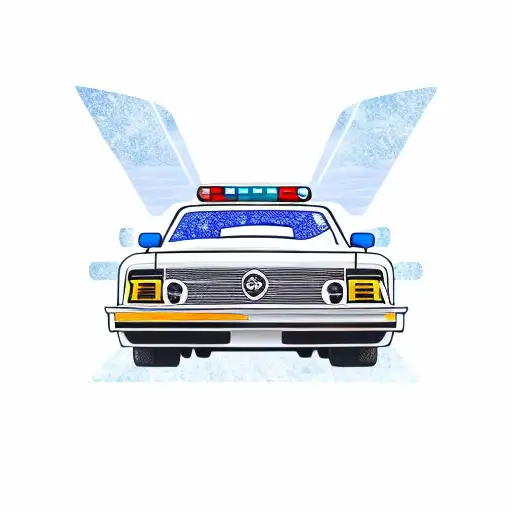 police car tattoo design idea