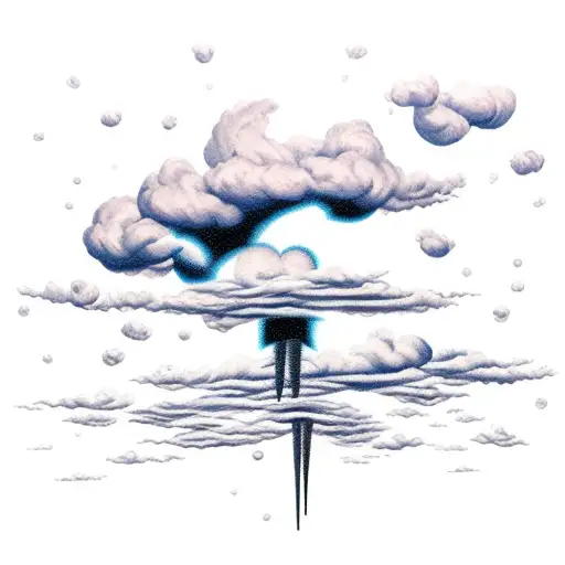 thunder storm with lightning tattoo design idea