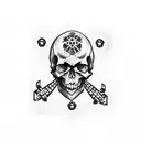skull and crossbones tattoo design idea