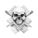 skull and crossbones tattoo design idea