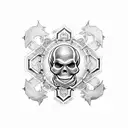 skull and crossbones tattoo design idea