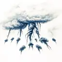thunder storm with lightning tattoo design idea