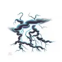 thunder storm with lightning tattoo design idea