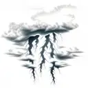 thunder storm with lightning tattoo design idea