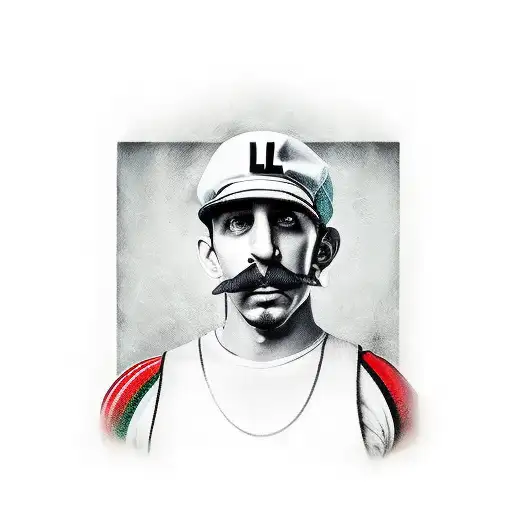 Luigi gangsta tribute green tattoo design idea