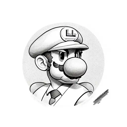 Luigi gangsta tribute tattoo design idea