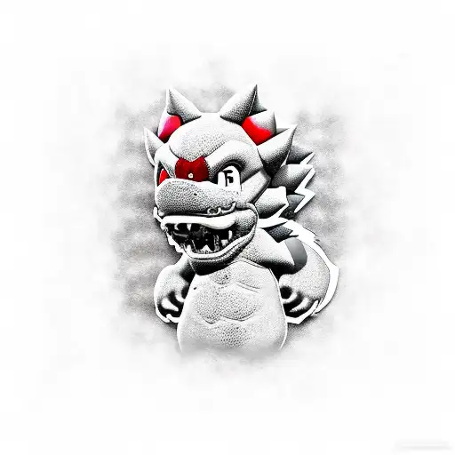 bowser dead with red blood tattoo design idea