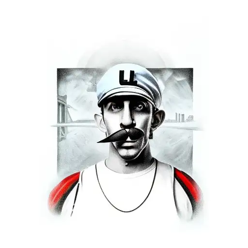 Luigi gangsta tribute tattoo design idea