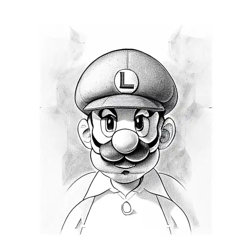 Luigi gangsta tribute tattoo design idea
