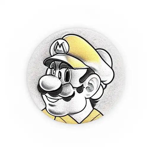Gold coin mario tattoo design idea