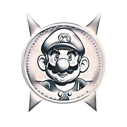 mario Gold coin tattoo design idea
