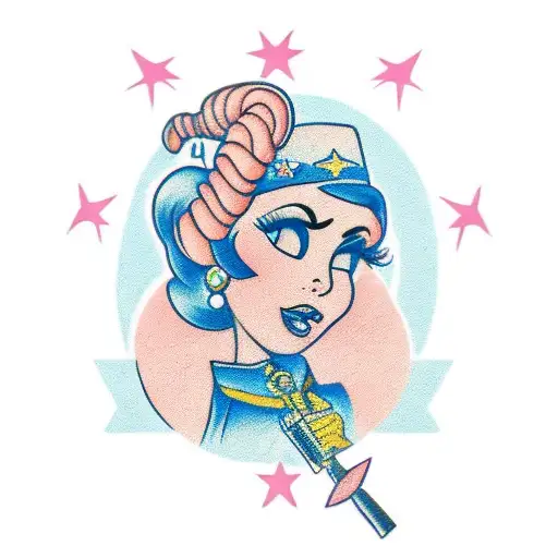 Peach as a latina gangsta game girl full body tattoo design idea