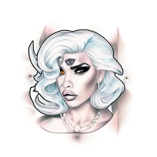 Peach as a latina gangsta full body tattoo design idea