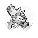 bowser with a gun tattoo design idea