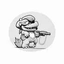 bowser with a gun tattoo design idea